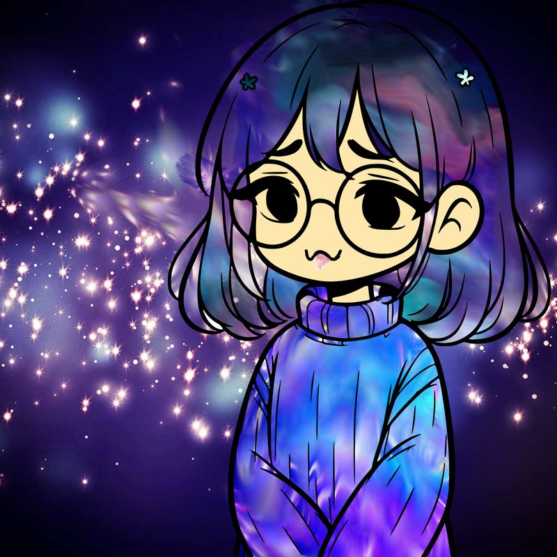 sad girl with glasses in a sweater