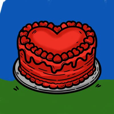 a heart-shaped cake