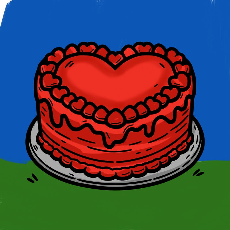 a heart-shaped cake