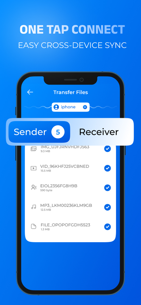 Quick Share: Fast File Sharing - Interfaz de la aplicación Quick Share para una sincronización y transferencia de archivos fáciles entre dispositivos.