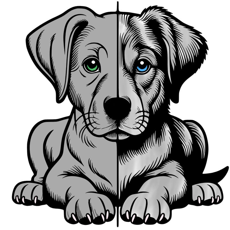 realistic dog split picture