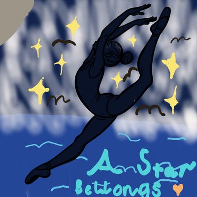 gymnast doing a leap in a leotard with a bent back leg