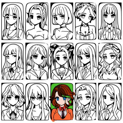 girls that look diffrent anime