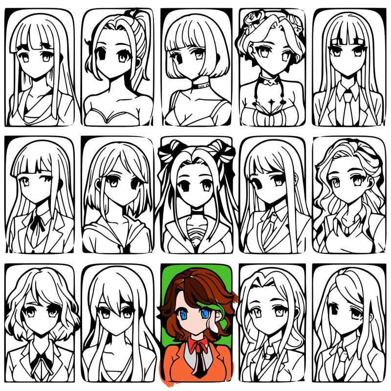 girls that look diffrent anime