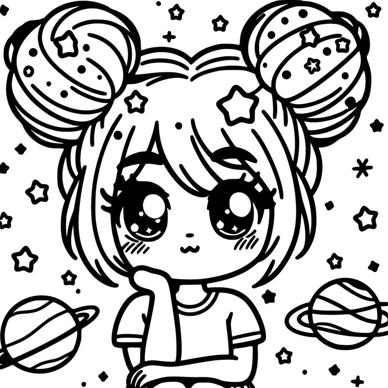 girl with space buns cute