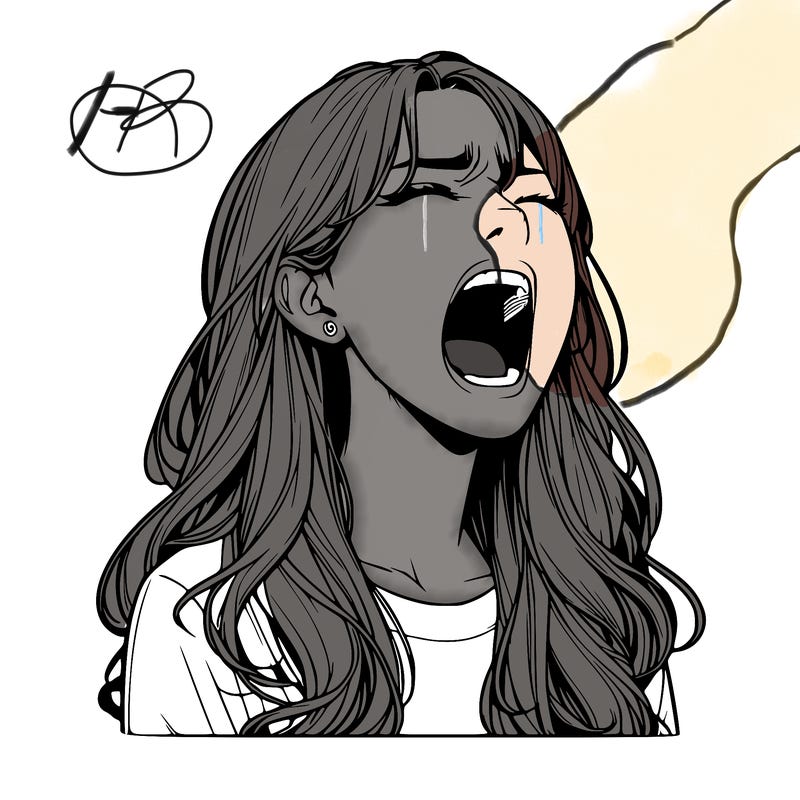 screaming realistic, girl