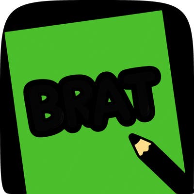 "brat" all letters in lowercase