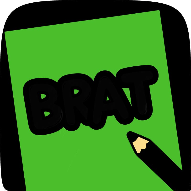 "brat" all letters in lowercase