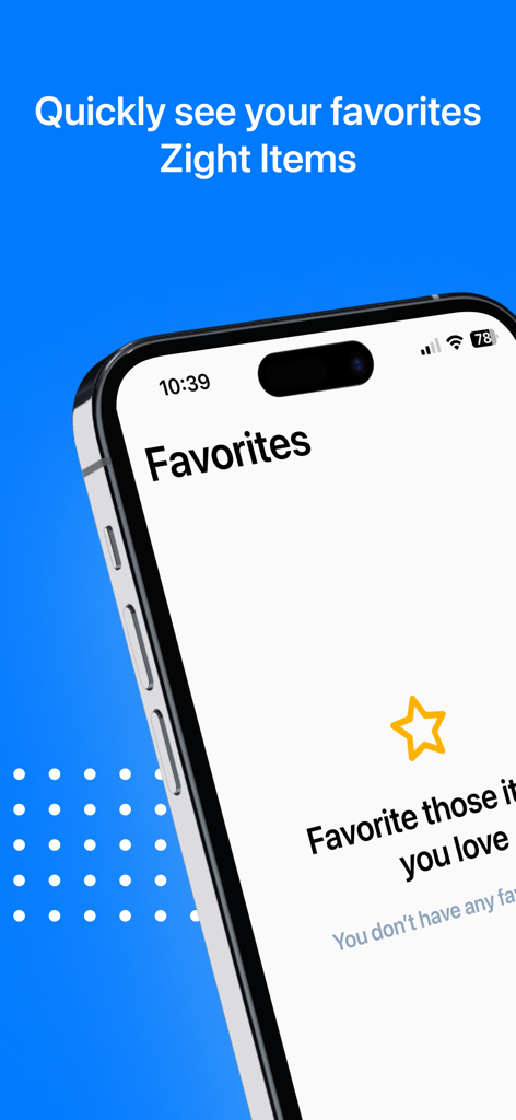 Zight Screen Recorder, Capture - The favorites screen of the Zight app on an iPhone displaying a star icon and text about organizing items.