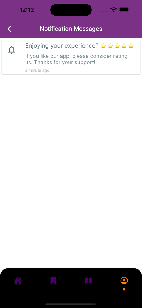 Gamezawy Magazine - Pantalla de mensajes de notificación de Gamezawy Magazine con una solicitud de calificación de la aplicación