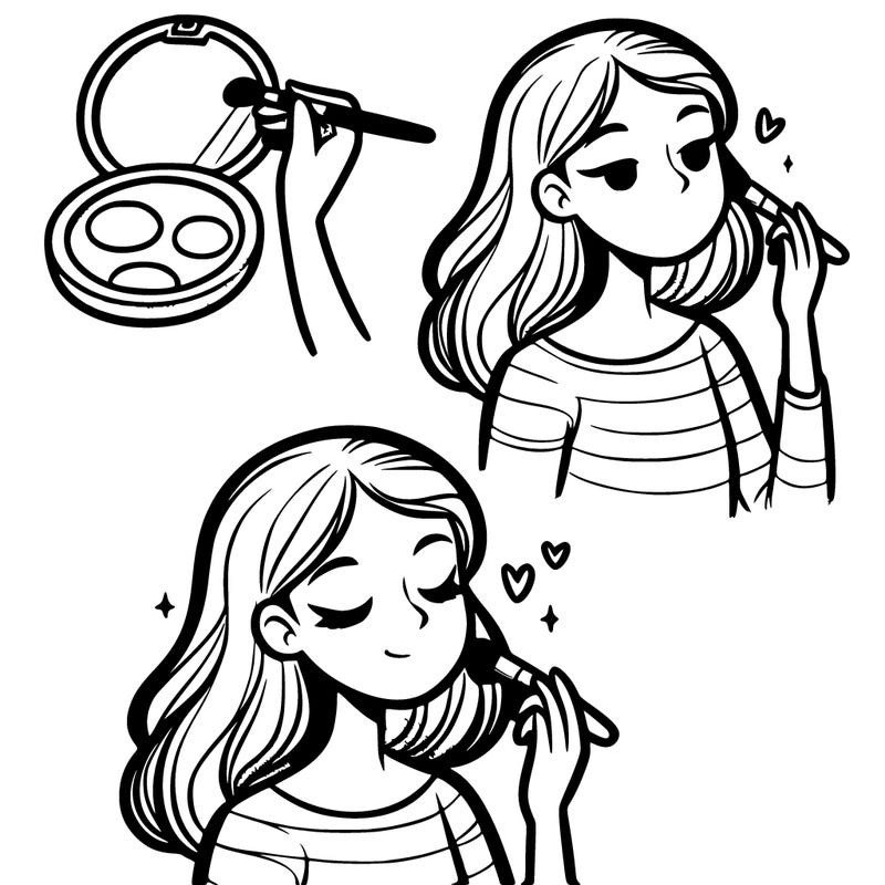 girl putting on makeup