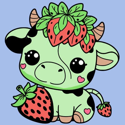 cute strawberry cow