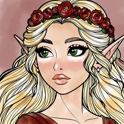 realistic beautiful elf princess