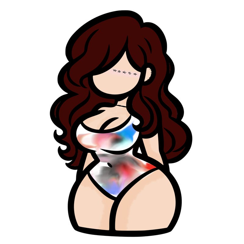 curvy woman with hair