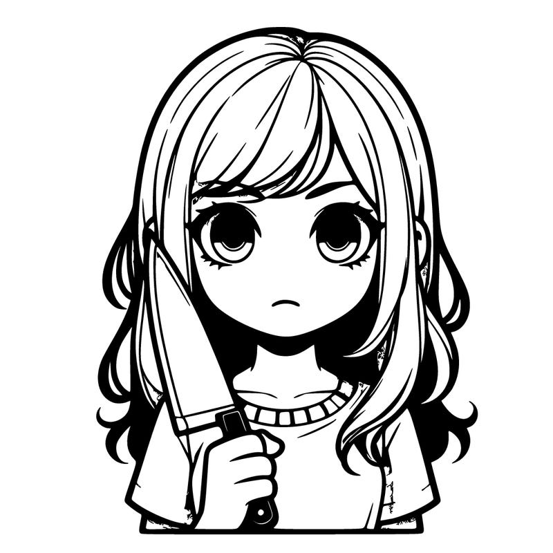 girl with a knife realisic