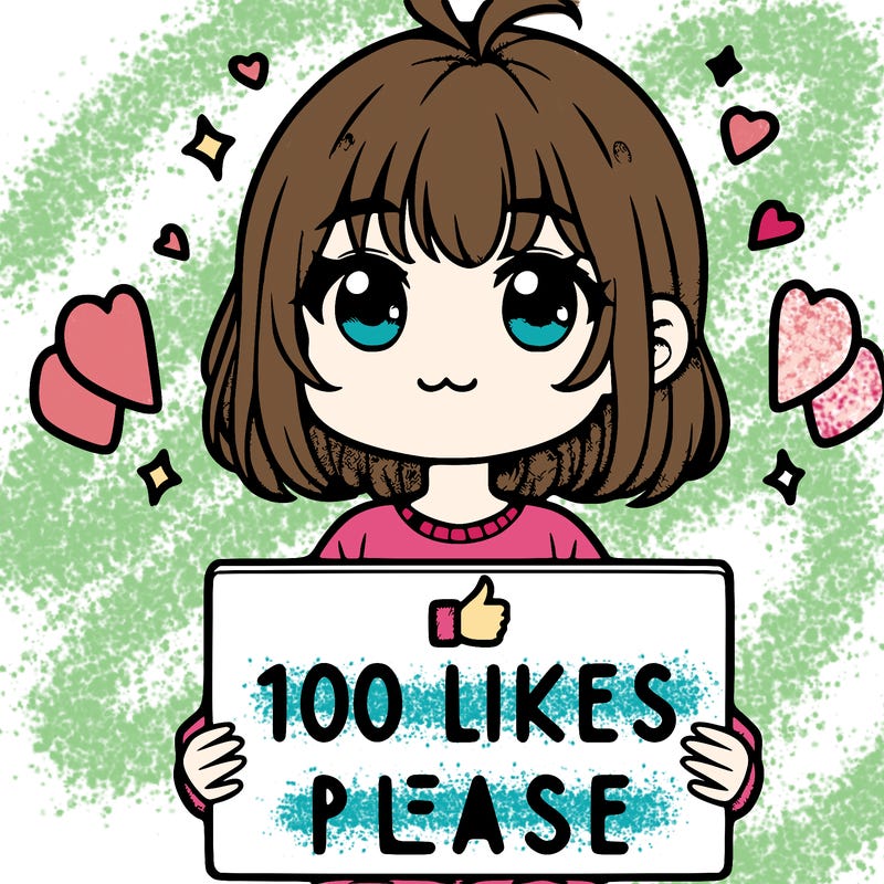 a cute girl holding 100 likes please  sign