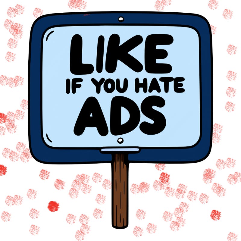 a sign that says like if you hate ads