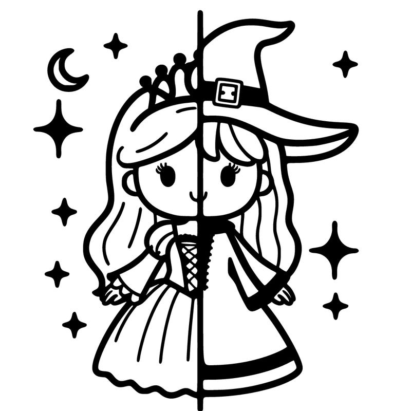 split princess and witch