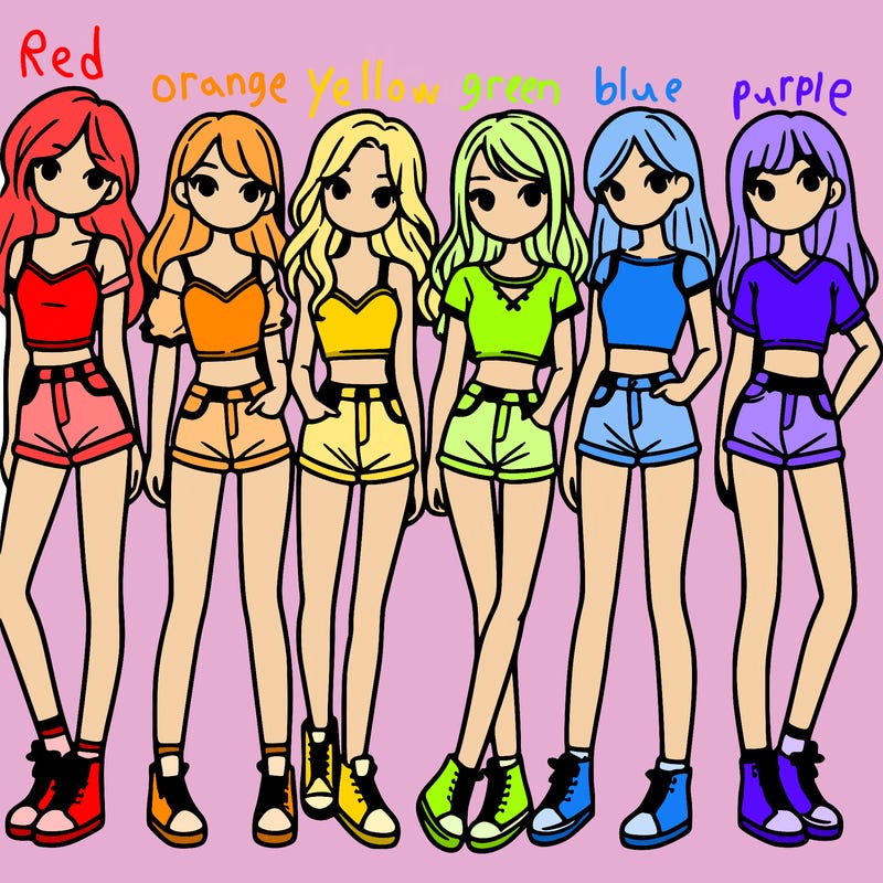a group of girls wearing crop tops and shorts