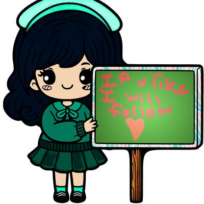 girl holding a sign