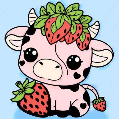 cute strawberry cow