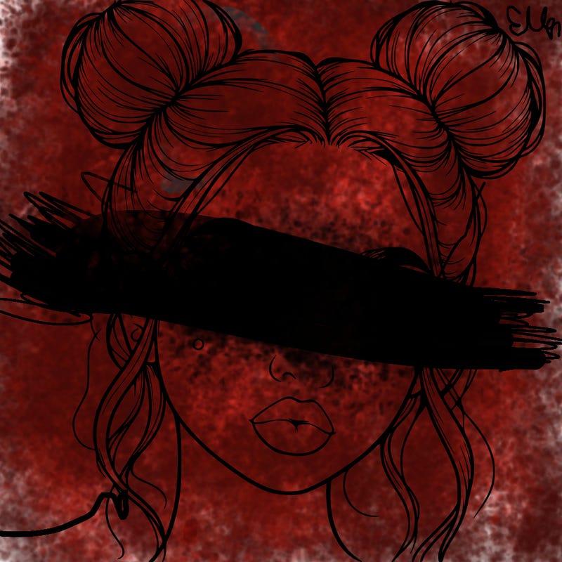 realistic girl with two buns on her hair and lips