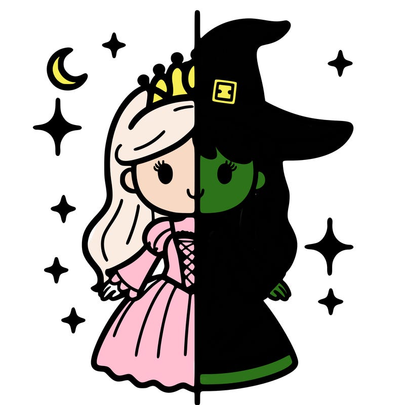 split princess and witch