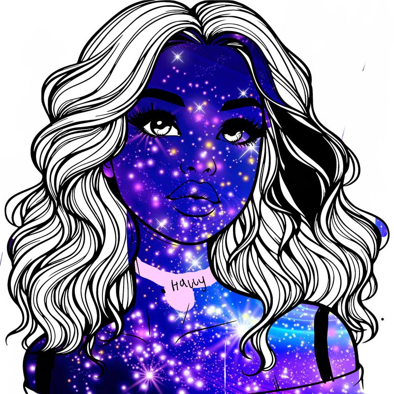 realistic girl with wavy hair and lips