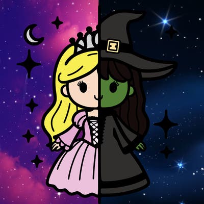 split princess and witch