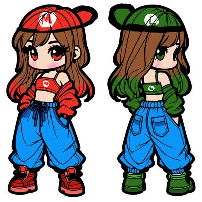 girl in crop top and baggy pants