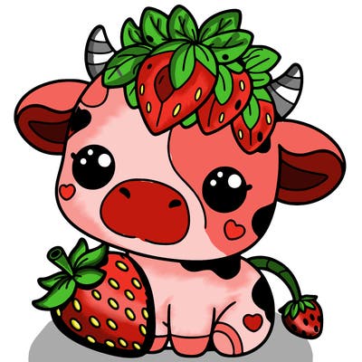 cute strawberry cow