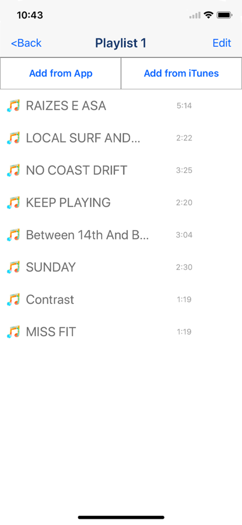 Video 2 Music  Audio Converter - Interface of the Video 2 Music app showing a custom audio playlist and integration with iTunes library