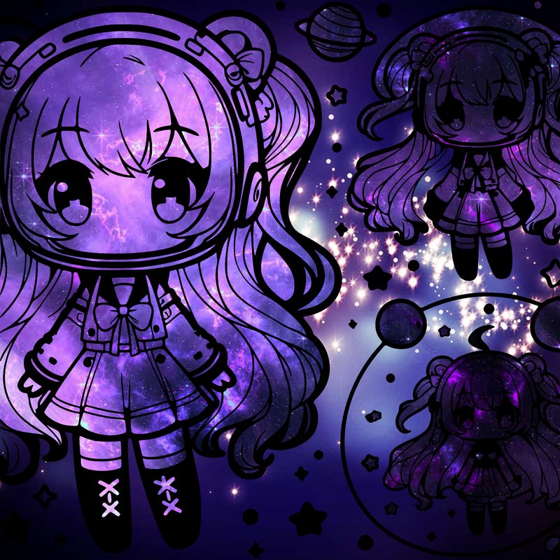 cute space anime girl