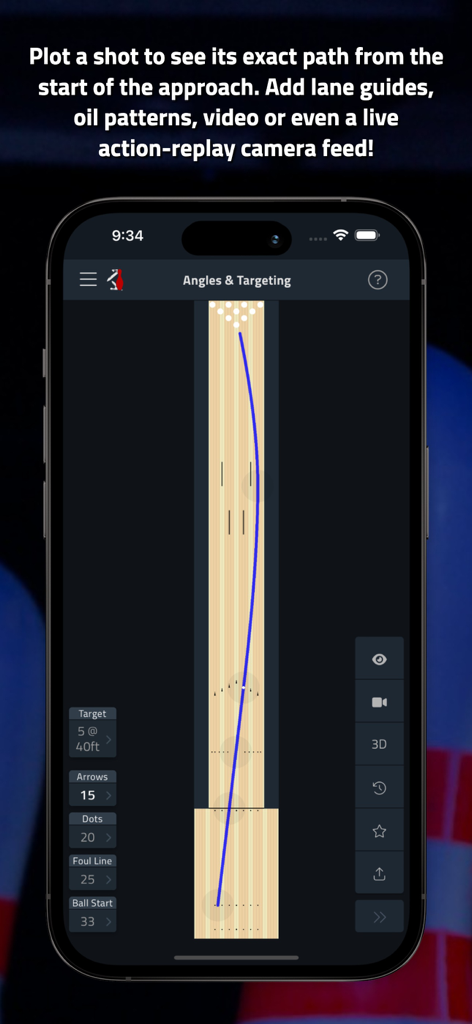 Tenpin Toolkit: Bowling Tools - Tenpin Toolkit app showing bowling ball path visualization and targeting tools