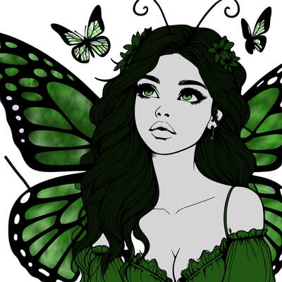 butterfly fairy realistic girl