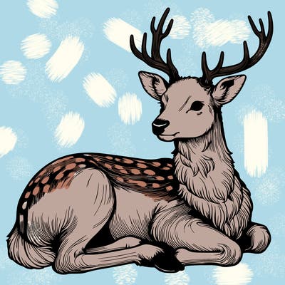 realistic deer with antlers