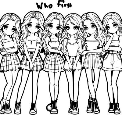 a group of girls realistic