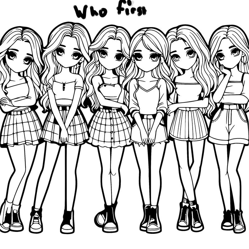 a group of girls realistic