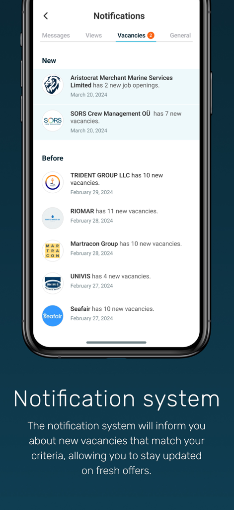 Maritime Zone: Seafarer Jobs - Maritime job vacancy notifications on the Maritime Zone app