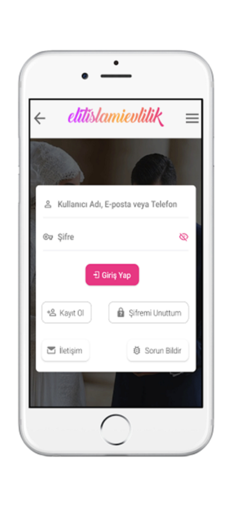 Elit İslami Evlilik Sitesi - Elit Islami Evlilik login screen showing username and password fields