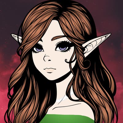 elf girl realistic dark fantasy
