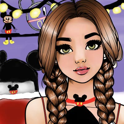 realistic girl with braids