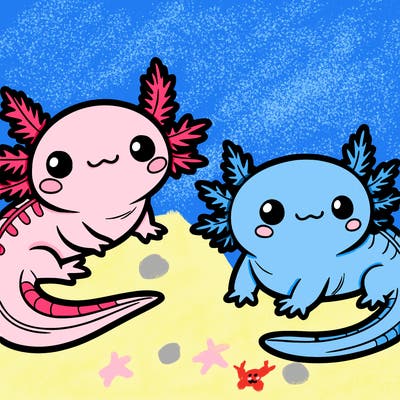 cute axolotls