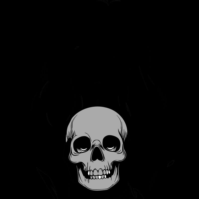 realistic girl holding a skull