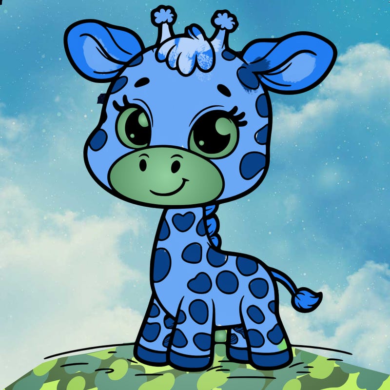 coloring page, cute giraffe, without background, simple