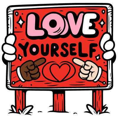 a sign where it is written: love yourself