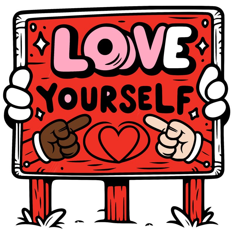 a sign where it is written: love yourself