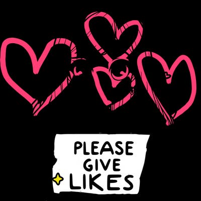 realistic girl that is holding a sign that says please give likes