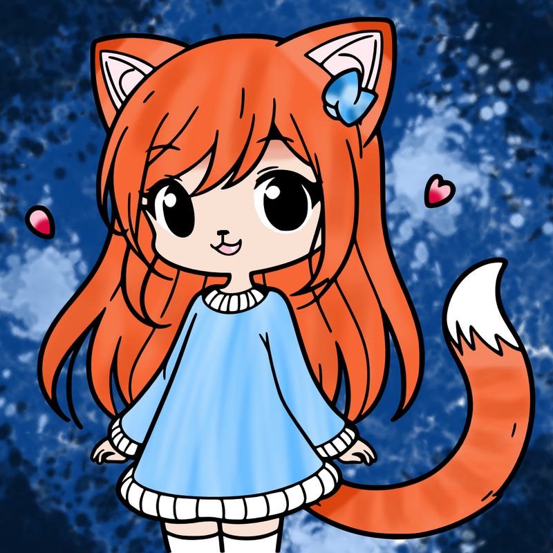 girl with cat ears and tail