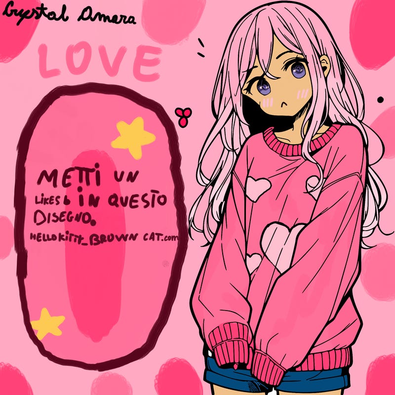 manga teen girl  in a sweater and baggy pants